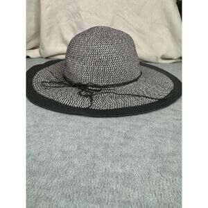 black white maddhatter woven wide brim sun hat boho beach summer festival hat